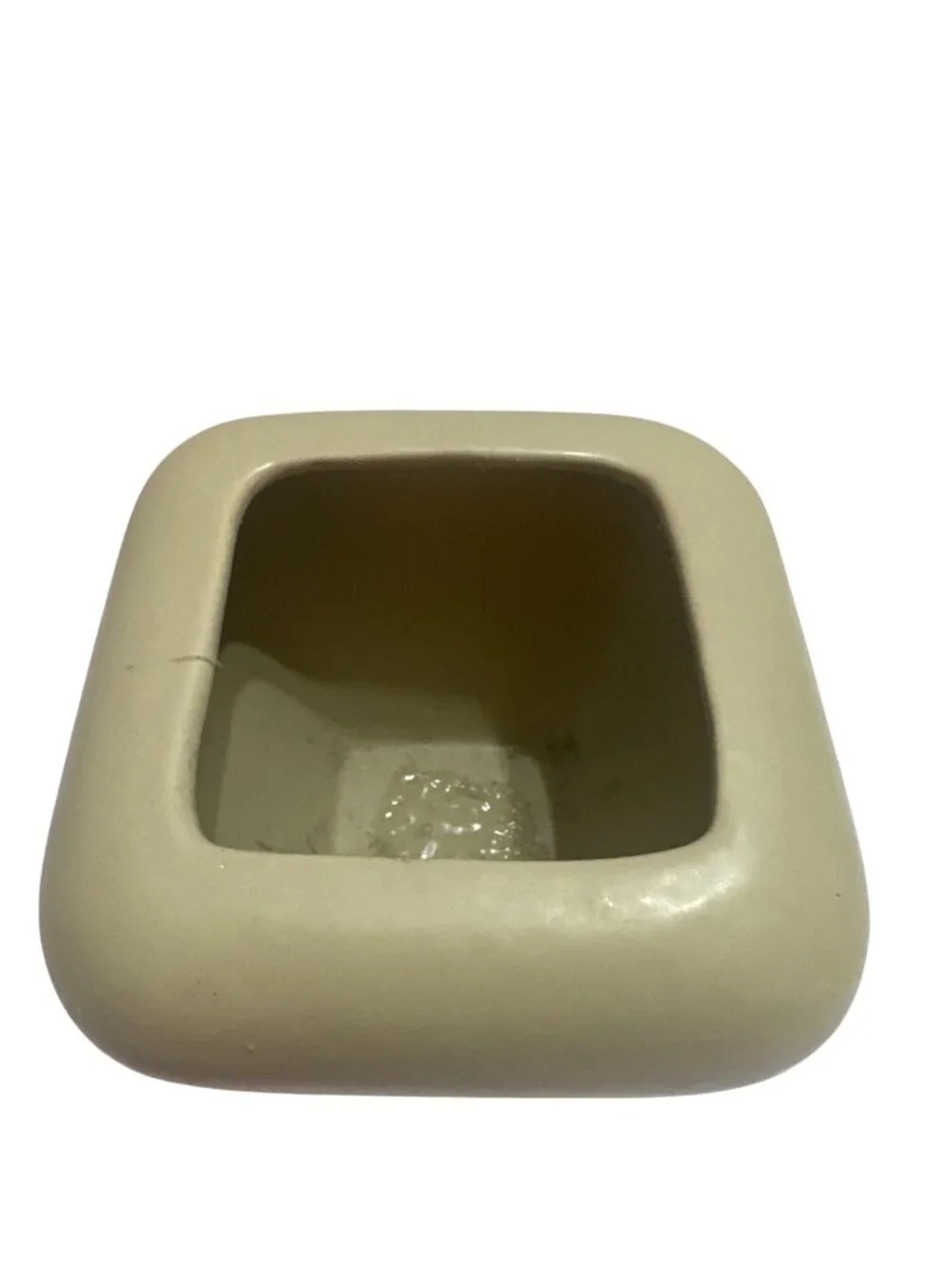 Haeger Floral Macomb Small Square Beige Ceramic Vase Vintage USA Home Decor